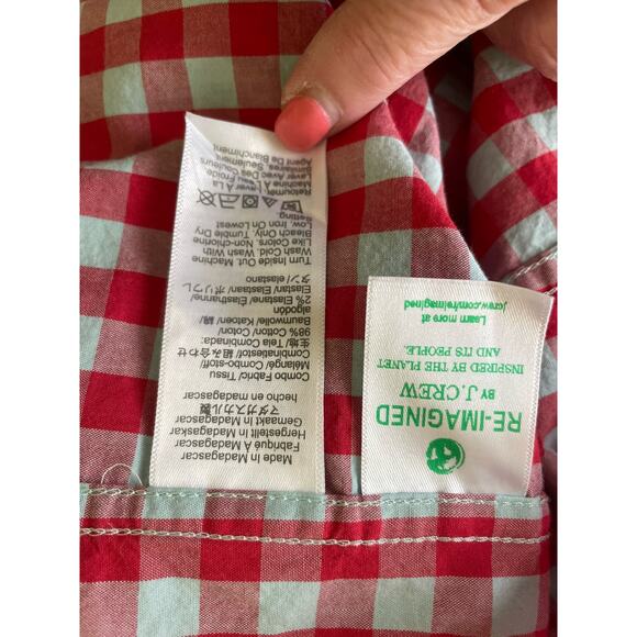 J Crew Mens Cotton Shirt Small Red Gray Buffalo Check Classic‎ Preppy Clean Cut - Picture 10 of 11